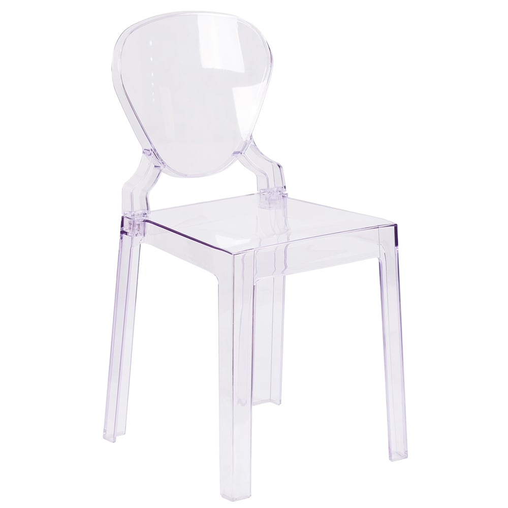 Flash Furniture OW-TEARBACK-18-GG Ghost Chair w/ Tear Back - Polycarbonate, Transparent Crystal