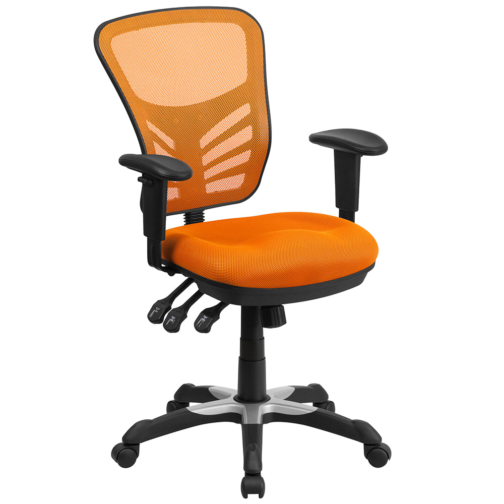 916-HL0001OR Swivel Office Chair w/ Mid Back - Orange Mesh Back & Seat