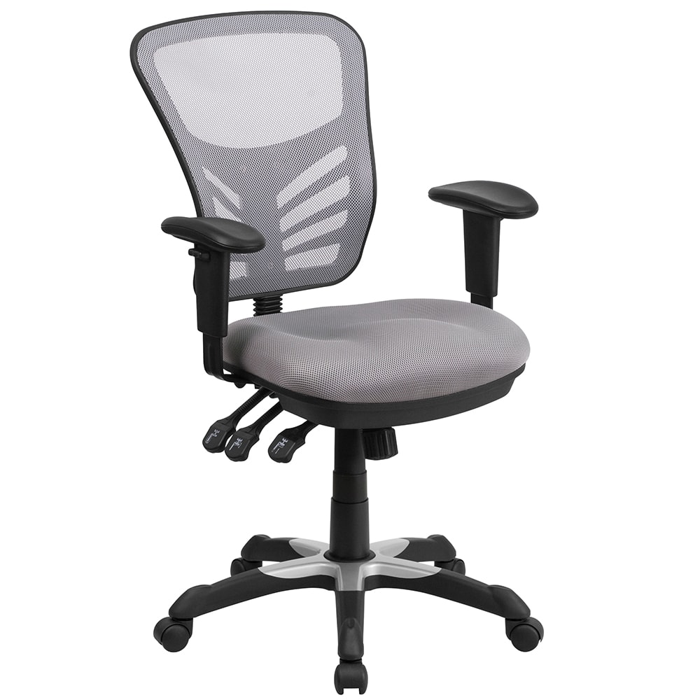 916-HL0001GY Swivel Office Chair w/ Mid Back - Gray Mesh Back & Seat
