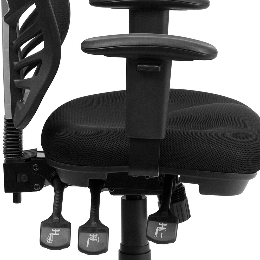 Flash Furniture HL-0001-GG Swivel Office Chair w/ Mid Back - Black Mesh ...