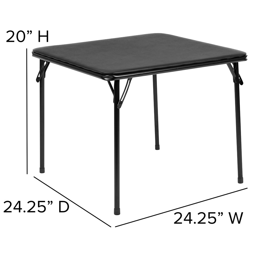 Flash Furniture JBTABLEBKGG 24" Square Kid's Folding Table w/ Black Vinyl Padded Top 20 1/4"H