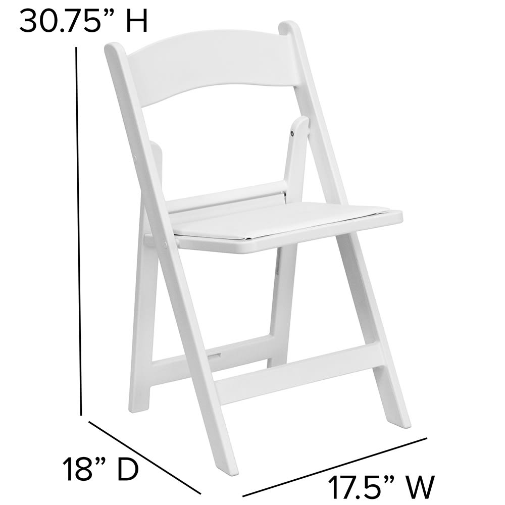 フラチェアL Flash Furniture LE-L-1-WHITE-GG Folding Chair w/ White Vinyl Back