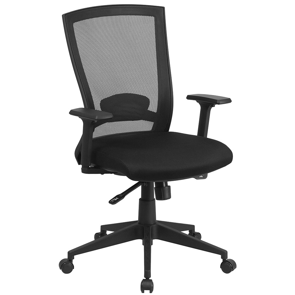916-HL0004K Swivel Office Chair w/ Mid Back - Black Mesh Back & Seat