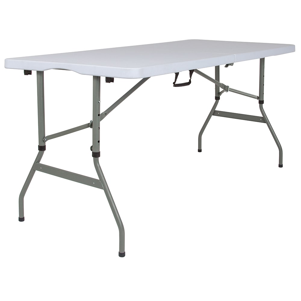 916-RB3050FHADJ Rectangular Folding Table w/ Granite White Plastic Top - 60"W x 27 1/4"...
