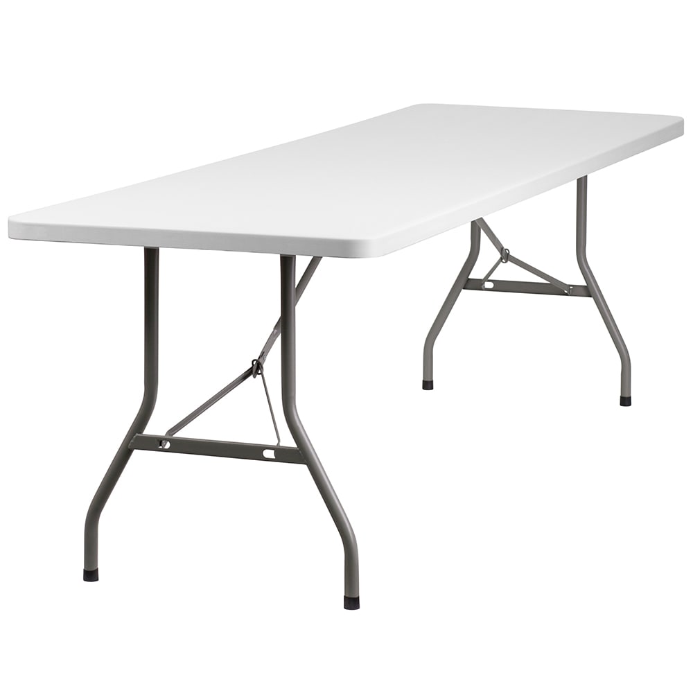 Flash Furniture RB-3096-GG Rectangular Folding Table w/ Granite White Plastic Top - 96"W x 30"D x 29"H