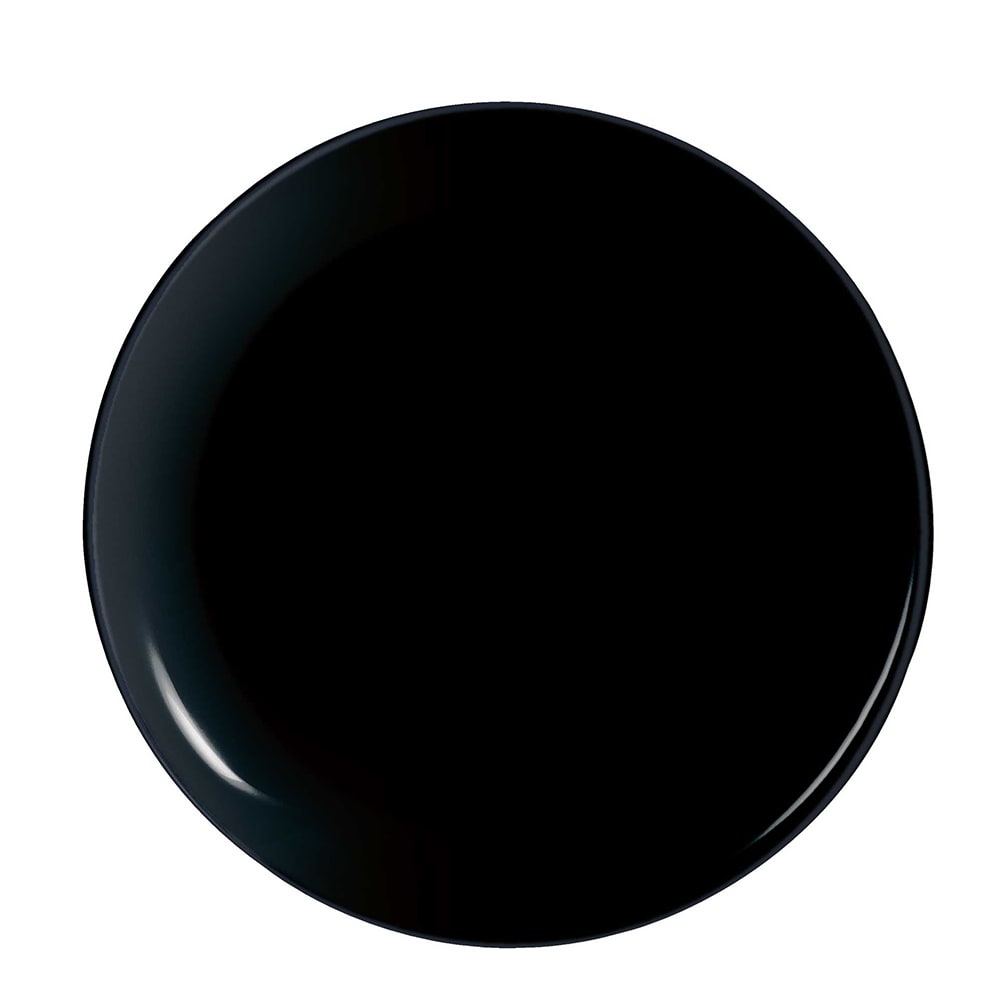 450-P1139 12 1/2" Round Evolutions Pizza Plate - Glass, Black