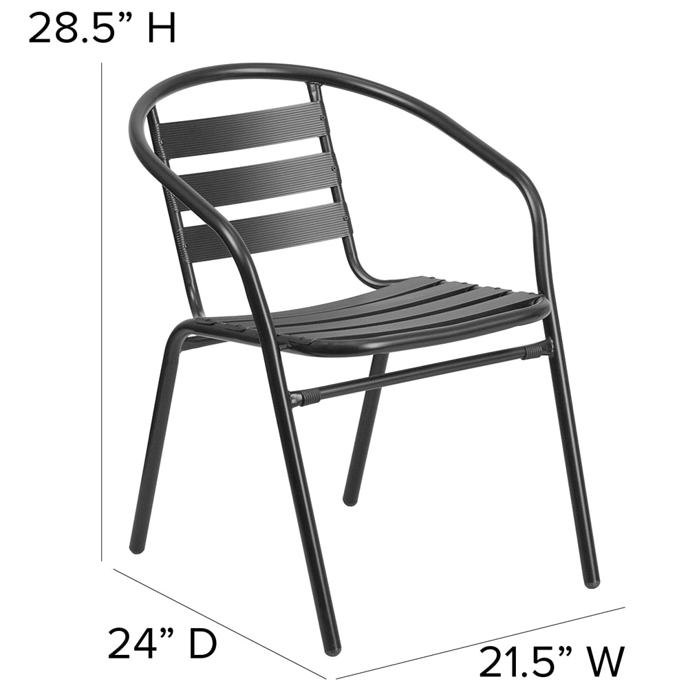 Black metal cadiz outdoor stacking chairs set of 2 sales