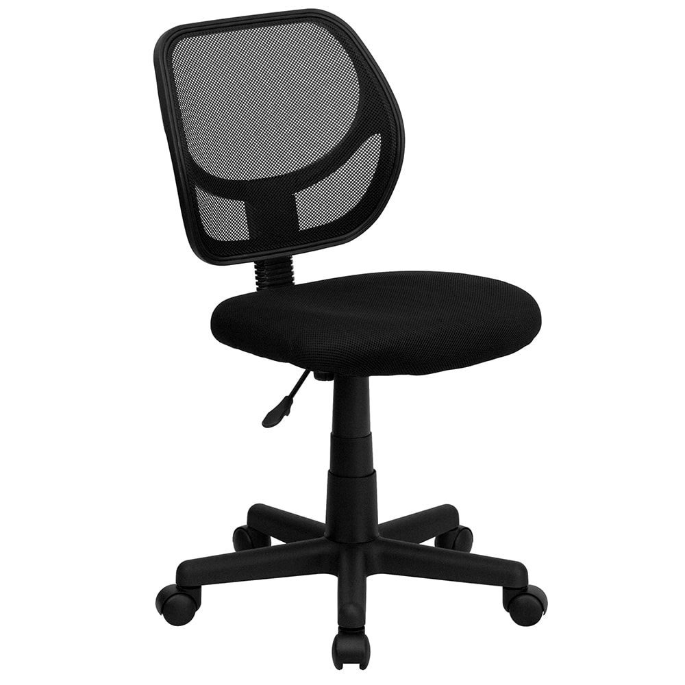 916-WA3074BK Swivel Task/Computer Chair w/ Low Back - Black Plastic Back & Seat