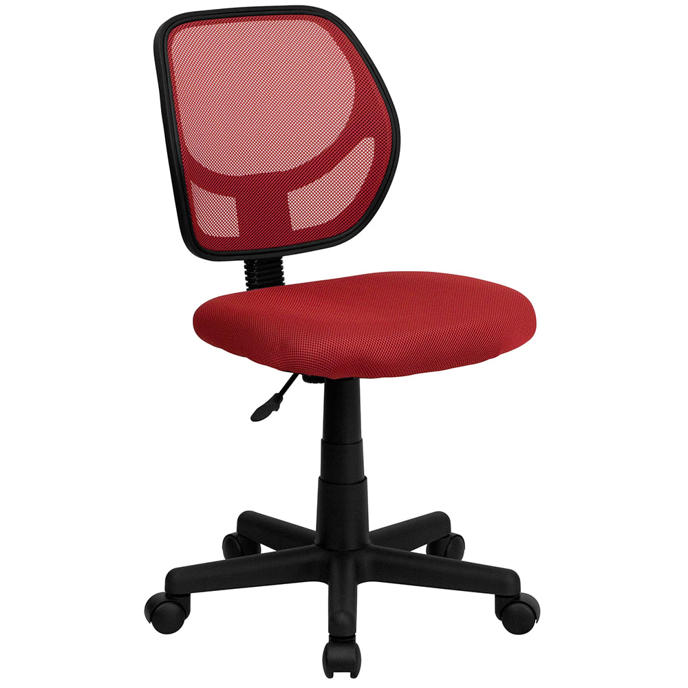 916-WA3074RD Swivel Task/Computer Chair w/ Low Back - Red Mesh Back & Seat