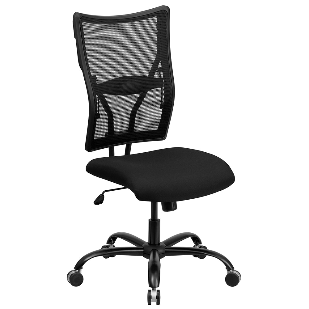 916-WL5029SYG Swivel Big & Tall Office Chair w/ High Back - Black Mesh Back & Fabric Seat