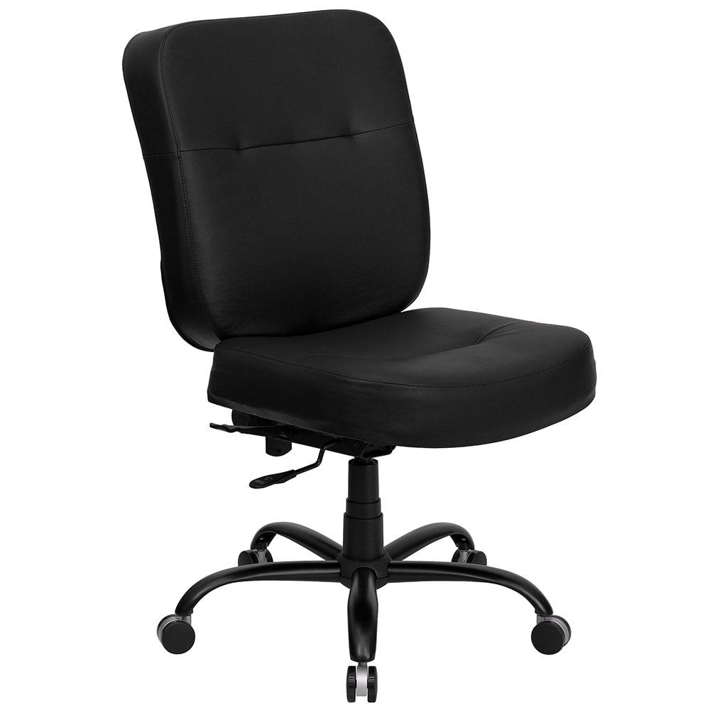 916-WL735SYGBKLEA Swivel Big & Tall Office Chair w/ High Back - Black LeatherSoft Upholstery