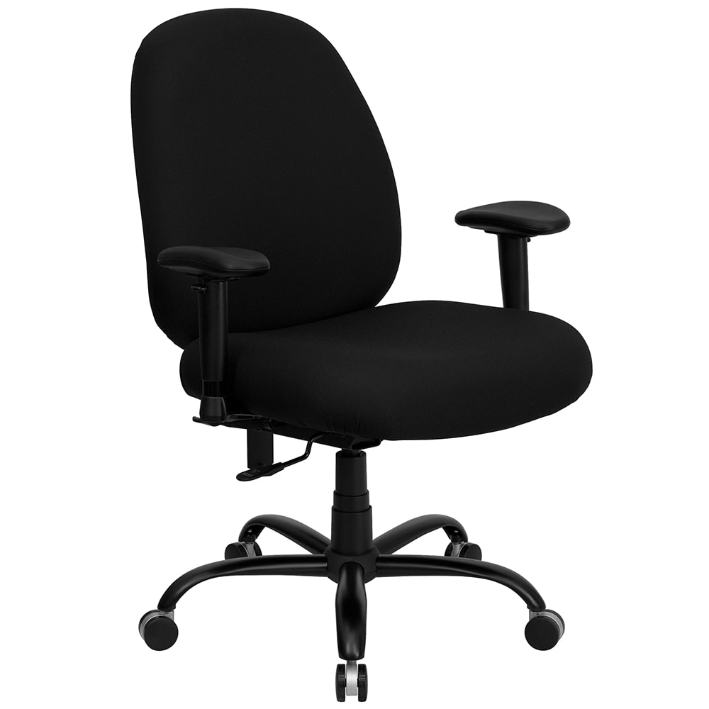 916-WL715MGBKA Swivel Big & Tall Office Chair w/ High Back - Black Fabric Upholstery