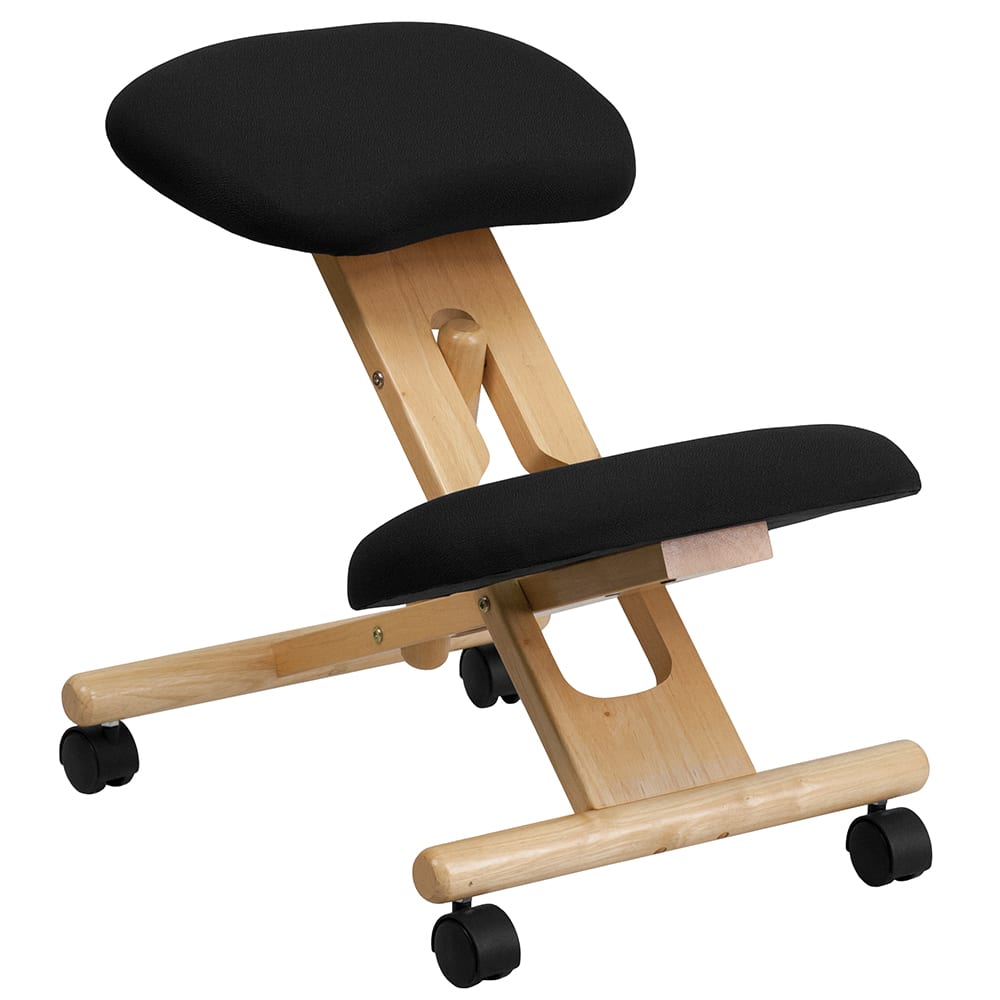 916-WLSB210 Ergonomic Kneeling Chair w/ Black Fabric Upholstery - 17 1/2"W x 26 1/2"D x...