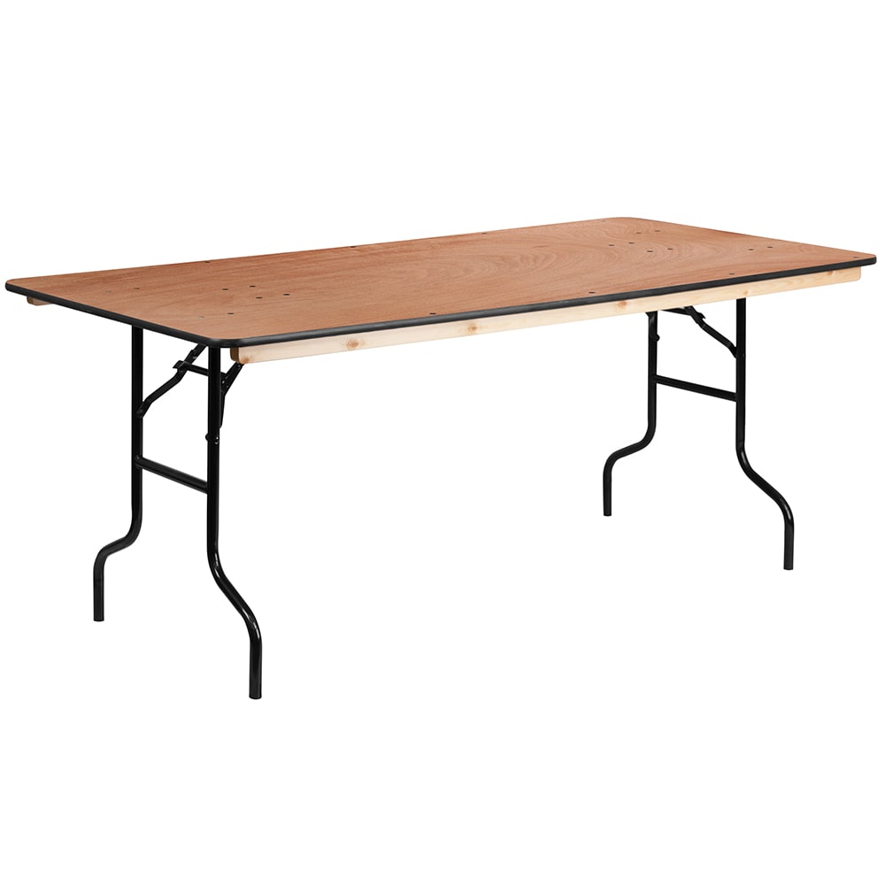 Flash Furniture XA-3672-P-GG Rectangular Folding Banquet Table w/ Hardwood Top - 72"W x 36"D x 30"H
