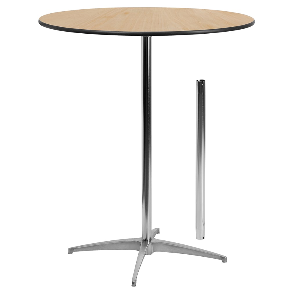 916-XA36COTAGG 36" Round Bar Height Table - Birchwood Top, Steel Base
