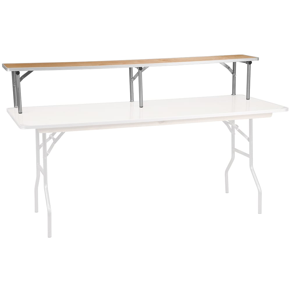 916-XA72RS Folding Bar Top Riser w/ Birchwood Surface - 72"W x 12"D x 12"H