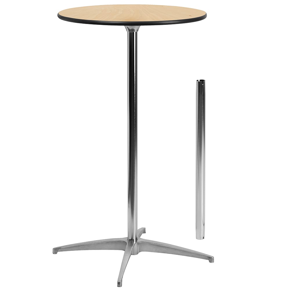 916-XA24COTAGG 24" Round Bar Height Table - Birchwood Top, Steel Base