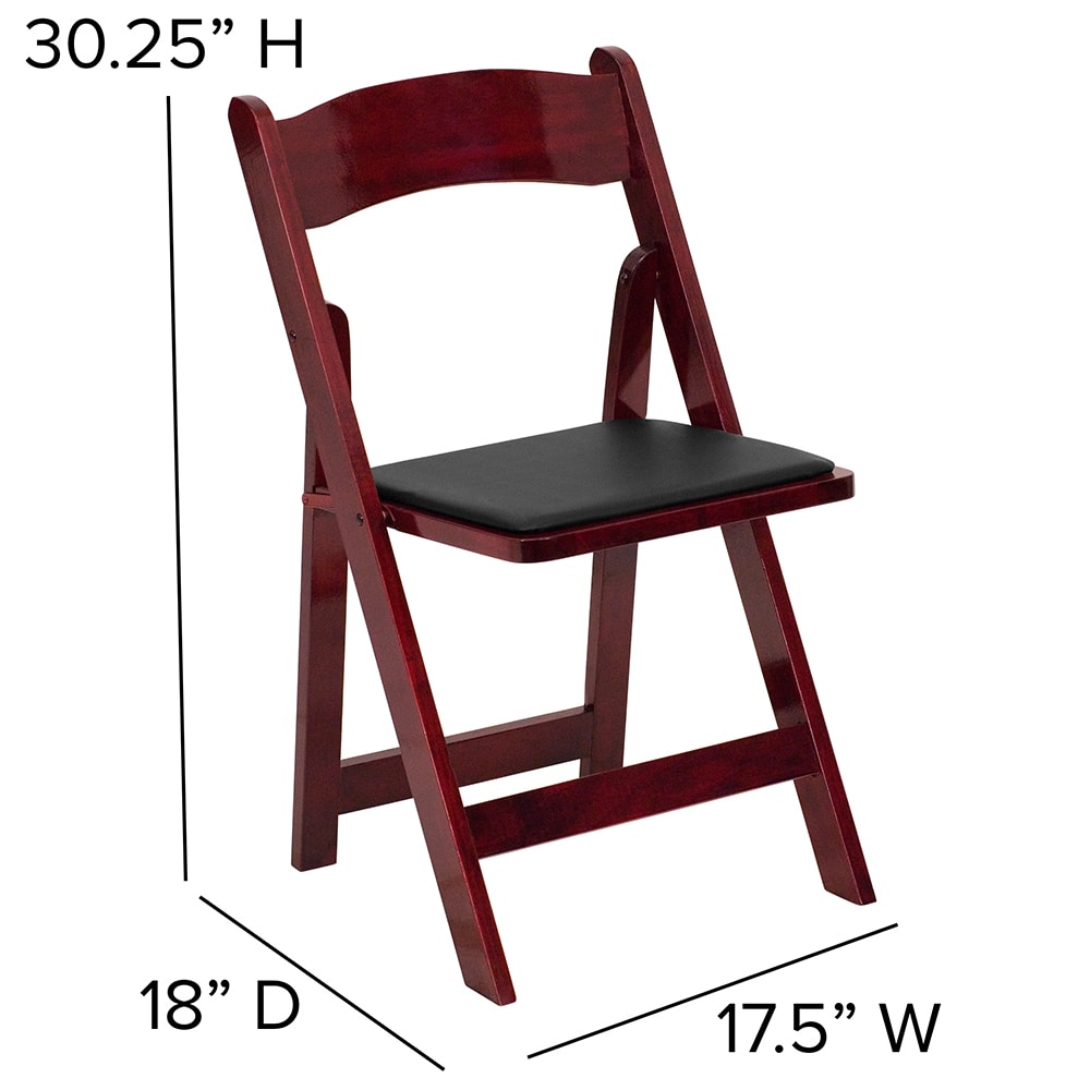 Folding Wood Chair プレミアム　新品 Flash Furniture XF-2903-MAH-WOOD-GG Folding Chair w/ Black Vinyl