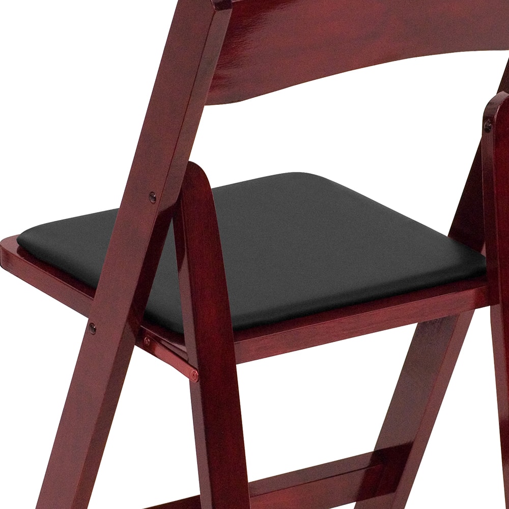 Flash Furniture XF-2903-MAH-WOOD-GG Folding Chair w/ Black Vinyl
