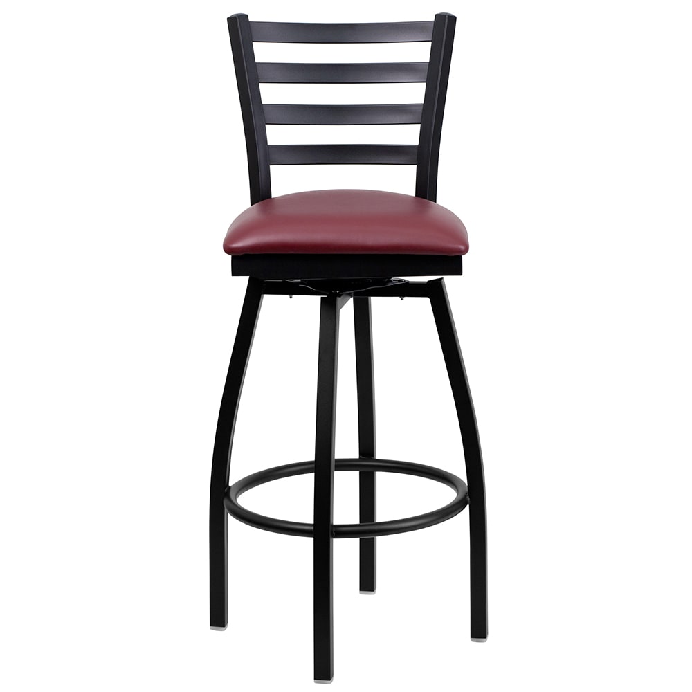 Flash Furniture XU-6F8B-LADSWVL-BURV-GG Bar Stool w/ Ladder Back