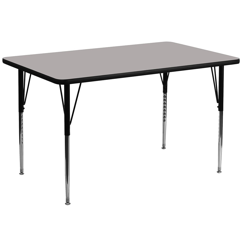 916-XA2448RGYHA Rectangular Activity Table - 48"L x 24"W, Laminate Top, Gray