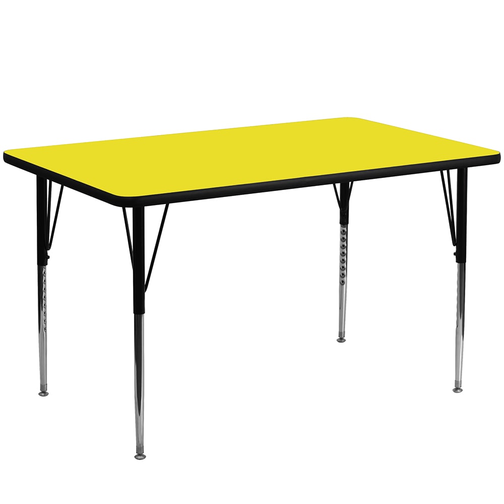 916-XA2448RYELHA Rectangular Activity Table - 48"L x 24"W, Laminate Top, Yellow