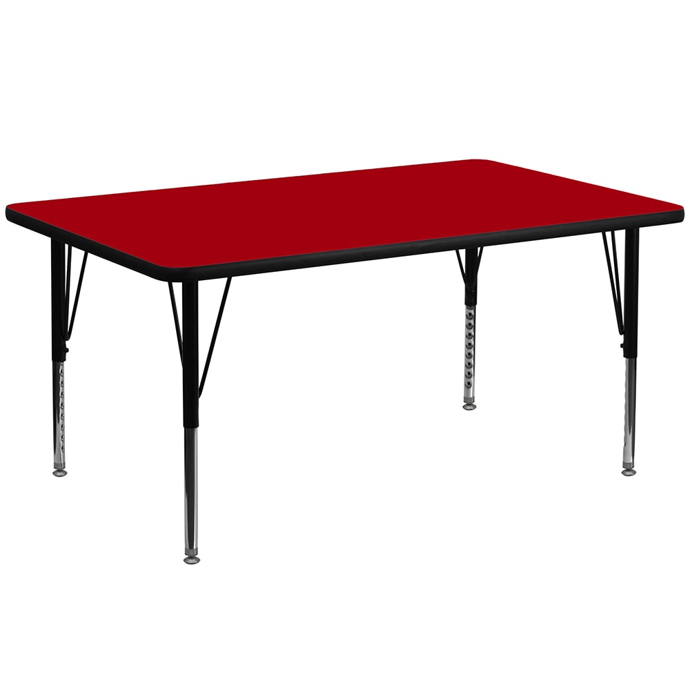 916-XA2448RREDTP Rectangular Activity Table - 48"L x 24"W, Laminate Top, Red