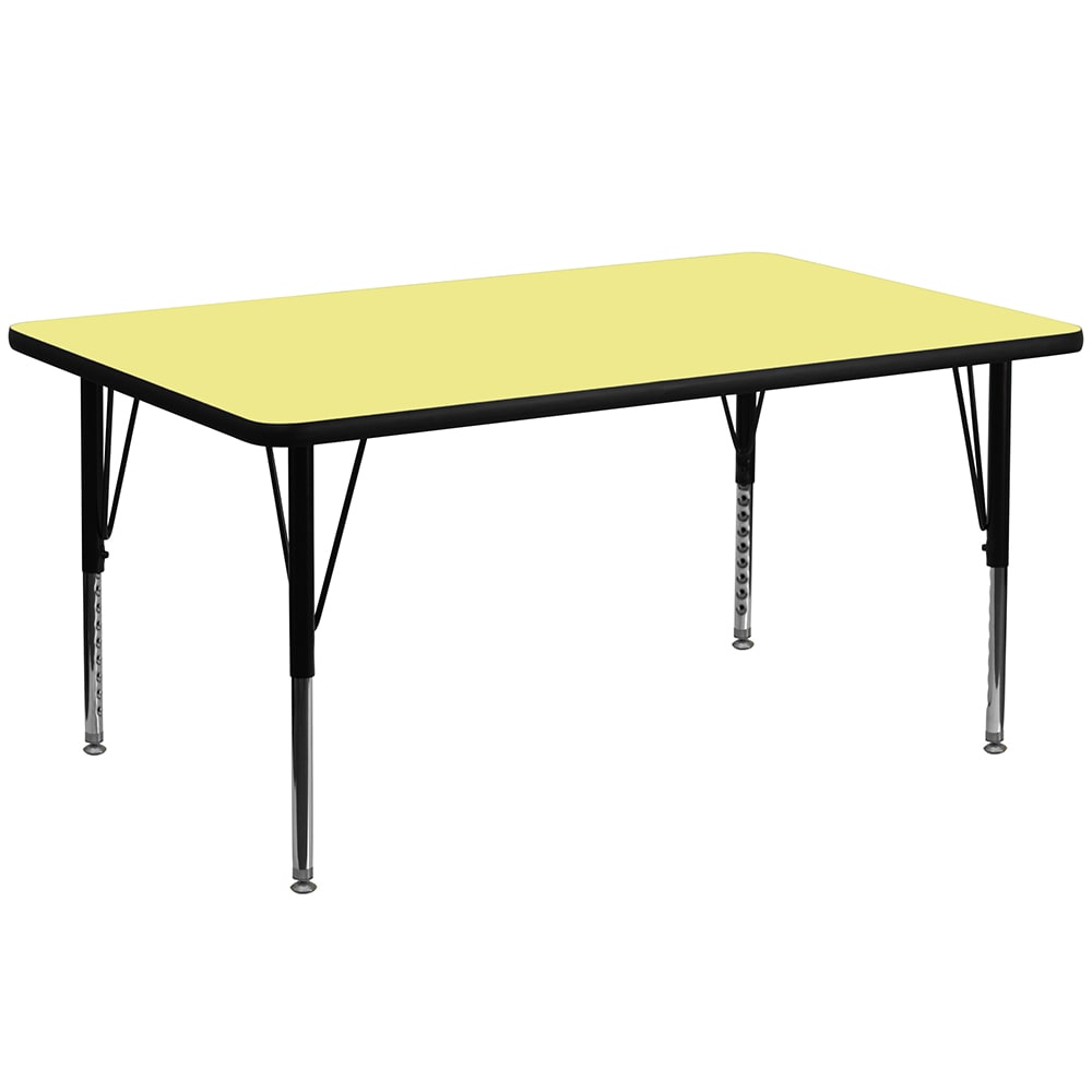 916-XA2448RYELTP Rectangular Activity Table - 48"L x 24"W, Laminate Top, Yellow