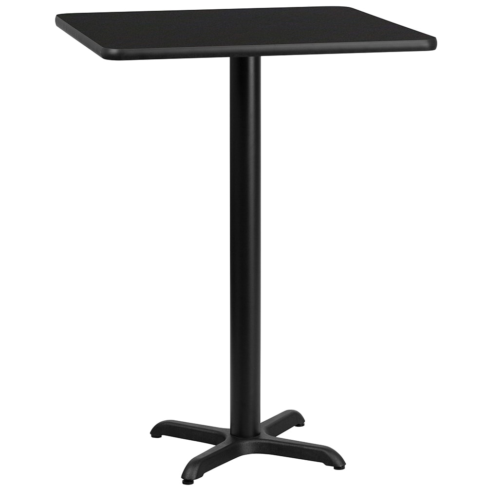 916-XBTB2424T2222B 24" Square Bar Height Table - Black Laminate Top, Cast Iron Base