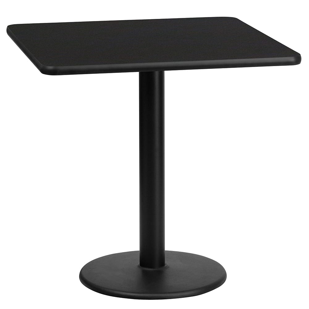 916-XBTB2424TR18 24" Square Dining Height Table w/ Black Laminate Top - Cast Iron Base