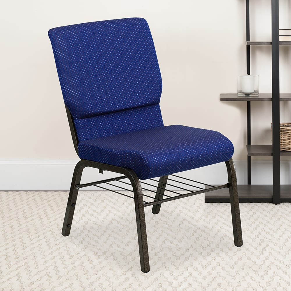 Flash Furniture XU-CH-60096-NVY-DOT-BAS-GG Stacking Church Chair w