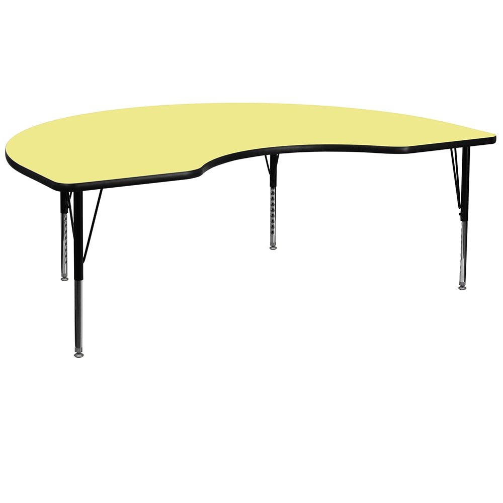 916-XA4896KYELTP Kidney Shaped Activity Table - 96"L x 48"W, Laminate Top, Yellow
