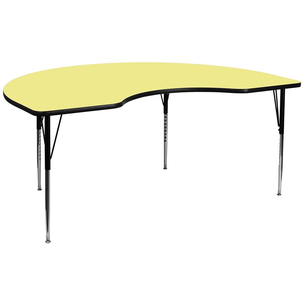 916-XA4896KYELTA Kidney Shaped Activity Table - 96"L x 48"W, Laminate Top, Yellow