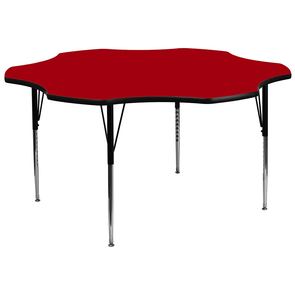 916-XA60FLRREDTA Flower Shaped Activity Table - 60"L x 60"W, Laminate Top, Red