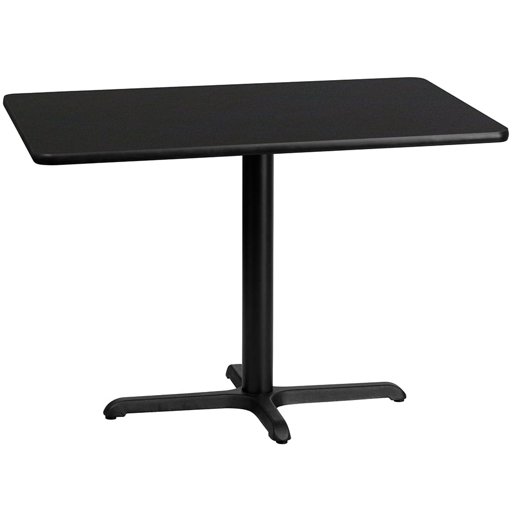 916-XBTB3042T2230 Rectangular Dining Height Table w/ Black Laminate Top - 42"W x 30"D,...