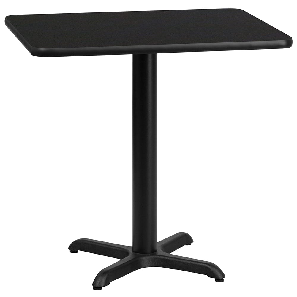 916-XBTB2430T2222 Rectangular Dining Height Table w/ Black Laminate Top - 30"W x 24"D,...
