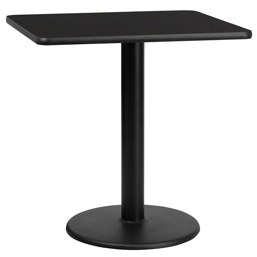 916-XBTB3030TR18 30" Square Dining Height Table w/ Black Laminate Top - Cast Iron Base