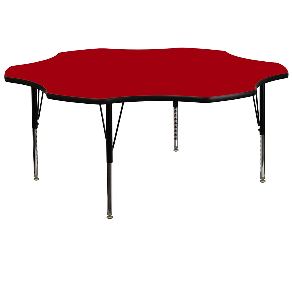 916-XA60FLRREDTP Flower Shaped Activity Table - 60"L x 60"W, Laminate Top, Red