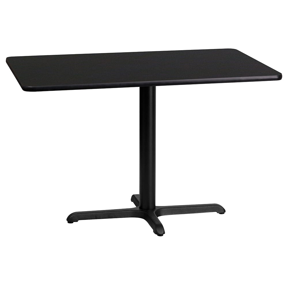 916-XBTB2442T2230 Rectangular Dining Height Table w/ Black Laminate Top - 42"W x 24"D,...