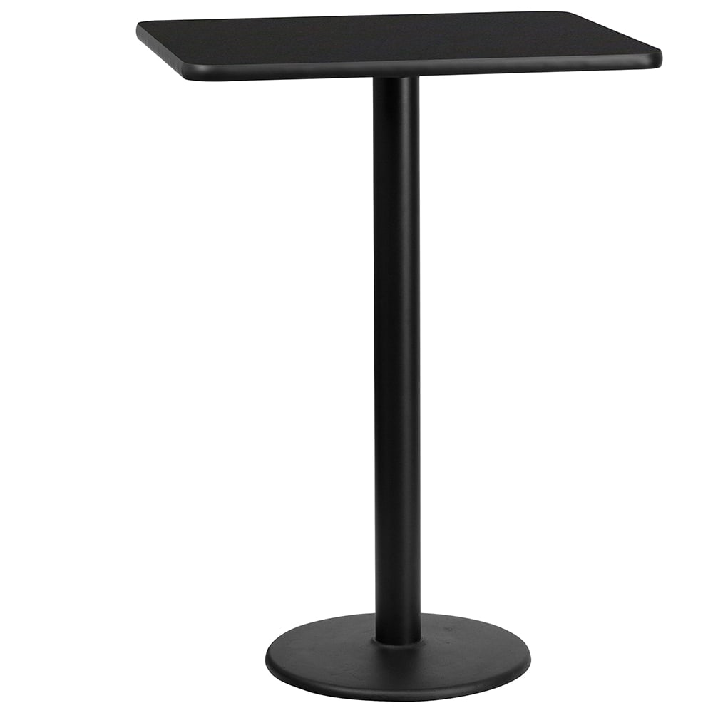 916-XBTB2430TR18B Rectangular Bar Height Table w/ Black Laminate Top - 30"W x 24"D x 43...