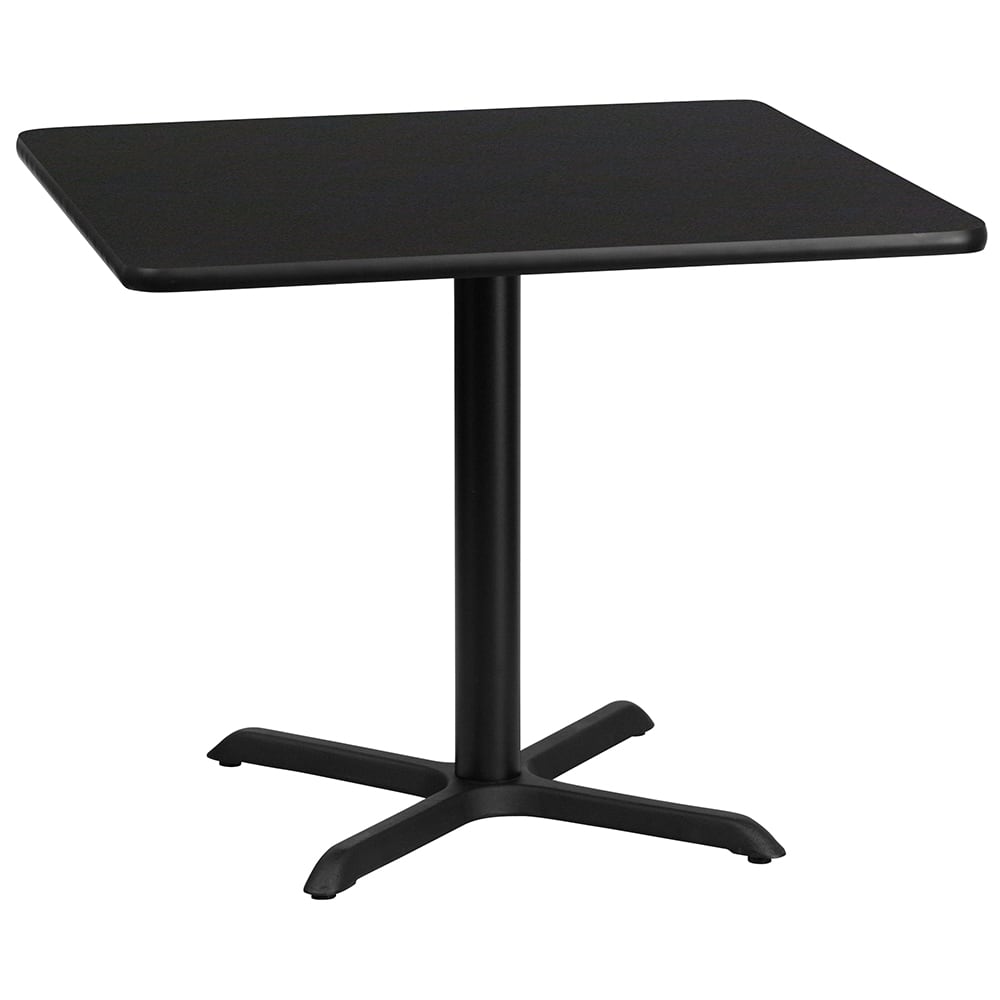 916-XBTB3636T3030 36" Square Dining Height Table w/ Black Laminate Top - Cast Iron Base