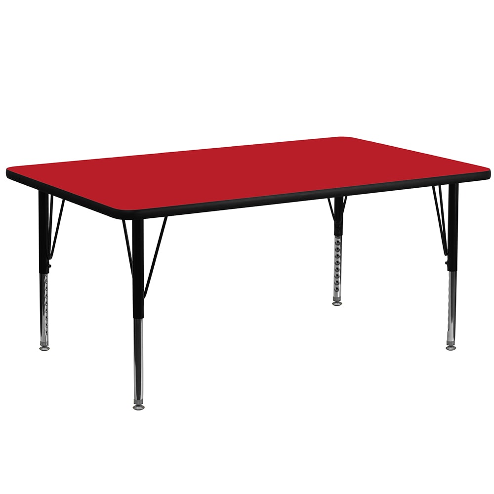 Flash Furniture XU-A2460-REC-RED-H-P-GG Rectangular Activity Table - 60"L x 24"W, Laminate Top, Red