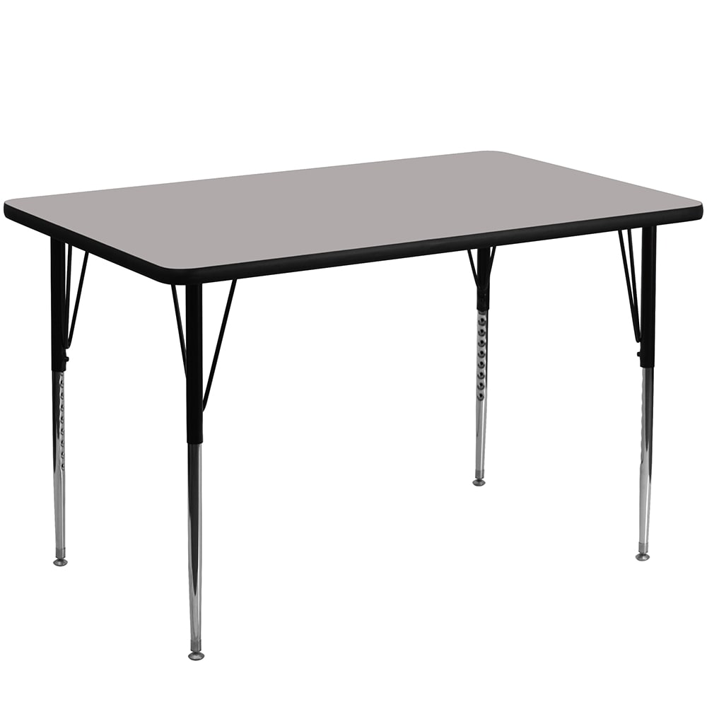 916-XA3048RGYHA Rectangular Activity Table - 48"L x 30"W, Laminate Top, Gray