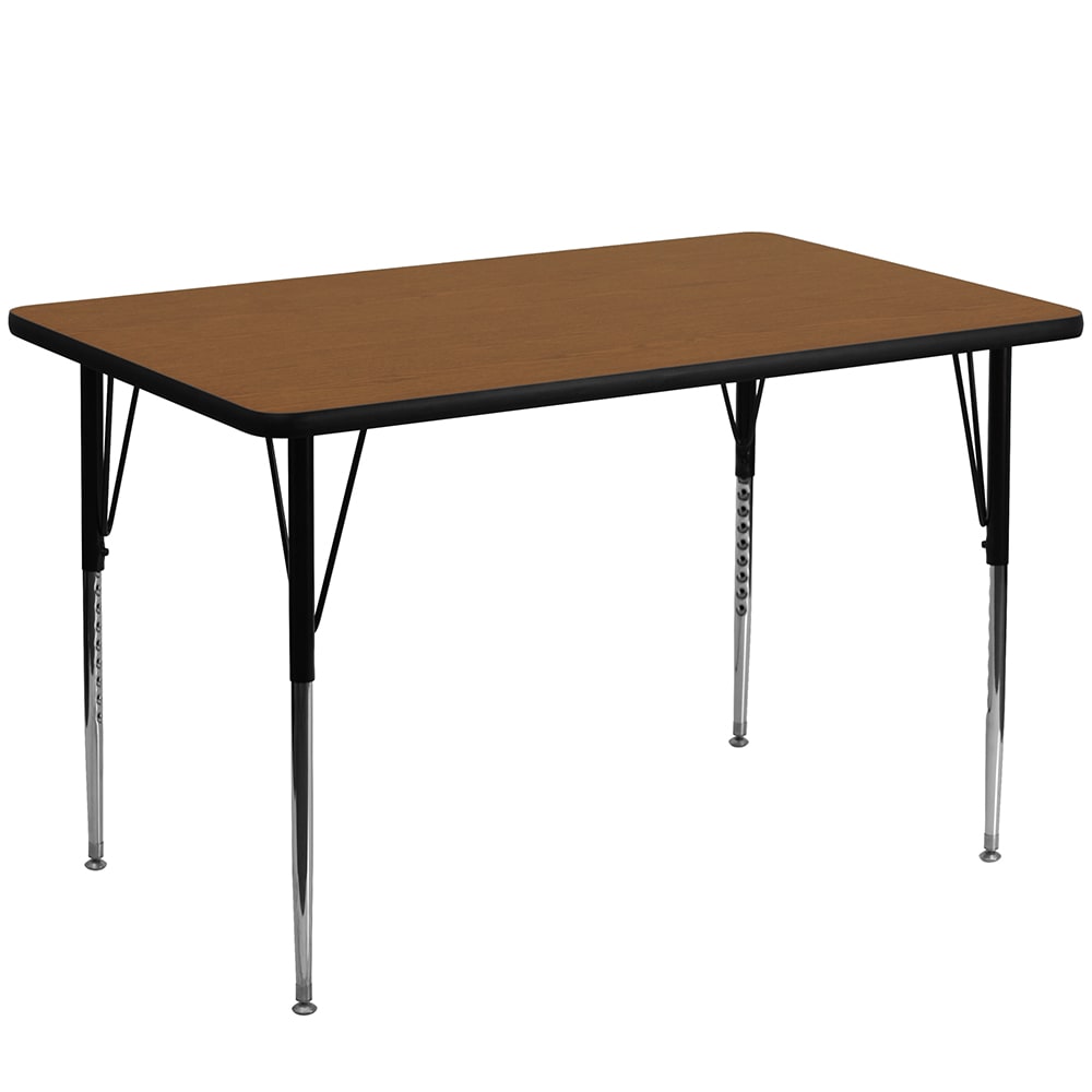 916-XA3048ROAKHA Rectangular Activity Table - 48"L x 30"W, Laminate Top, Oak