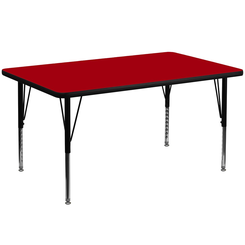 916-XA3048RREDTP Rectangular Activity Table - 48"L x 30"W, Laminate Top, Red