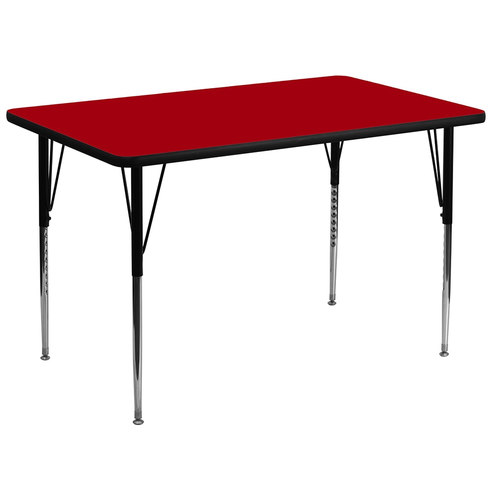 916-XA3672RREDTA Rectangular Activity Table - 72"L x 36"W, Laminate Top, Red