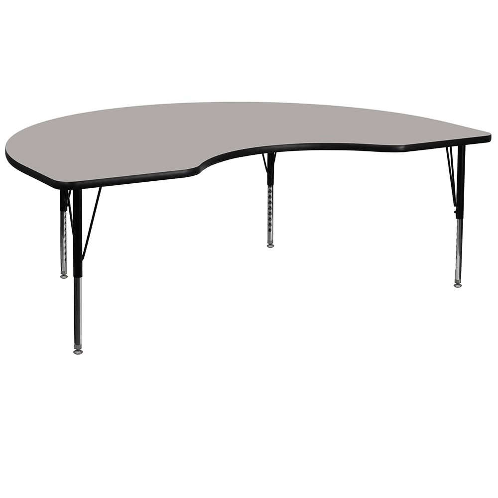 916-XA4872KGYHP Kidney Shaped Activity Table - 72"L x 48"W, Laminate Top, Gray