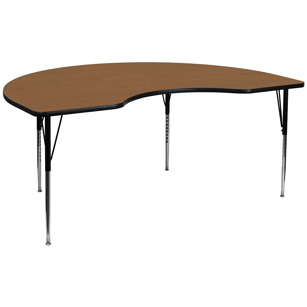 916-XA4872KOAKTA Kidney Shaped Activity Table - 72"L x 48"W, Laminate Top, Oak