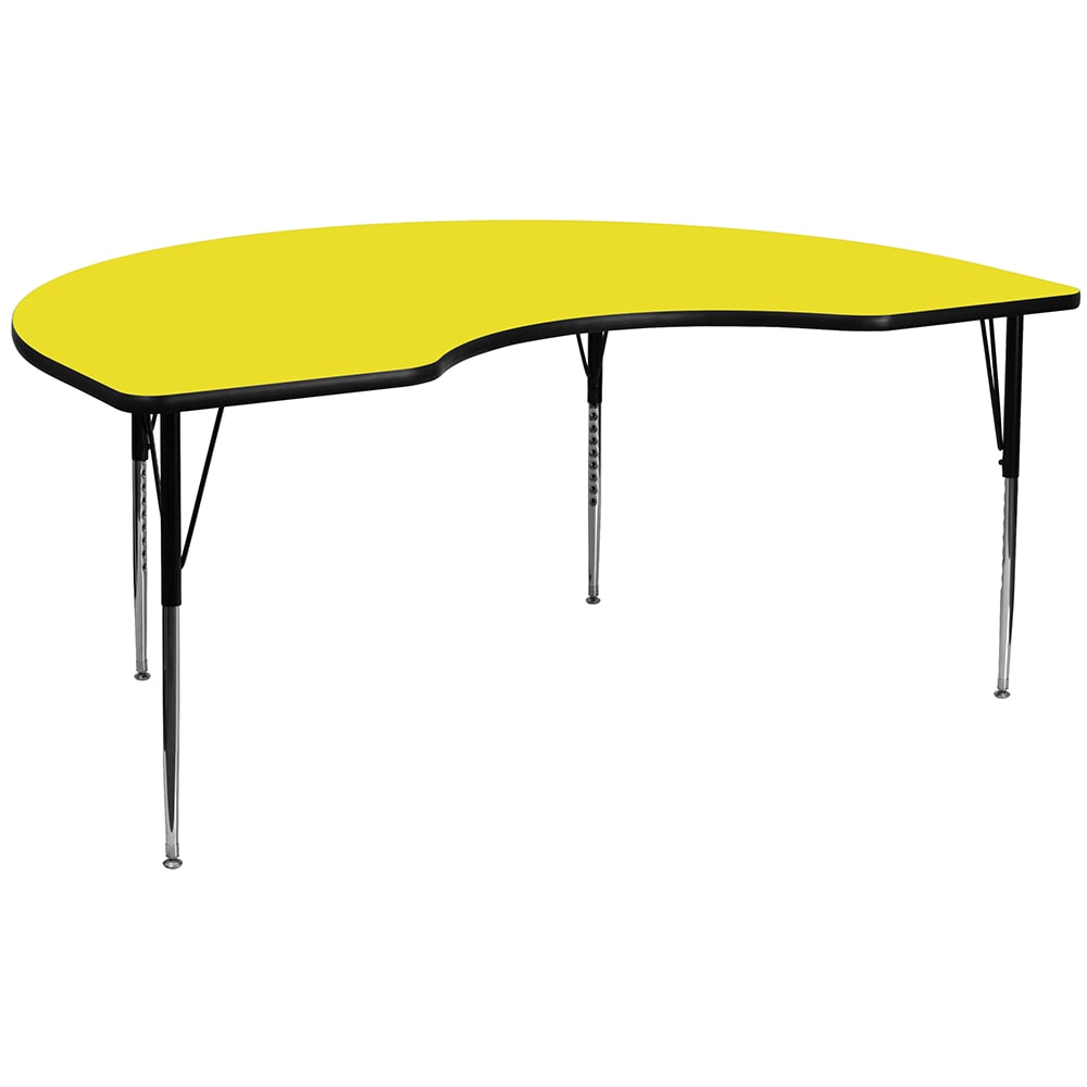 916-XA4872KYELHA Kidney Shaped Activity Table - 72"L x 48"W, Laminate Top, Yellow