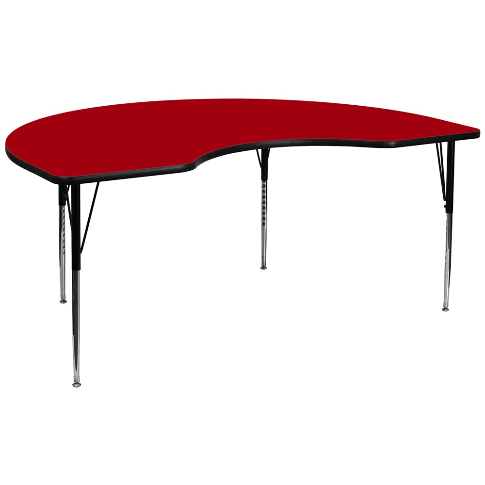 916-XA4872KREDTA Kidney Shaped Activity Table - 72"L x 48"W, Laminate Top, Red